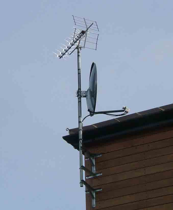 Aerial and 85cm dish for communal system